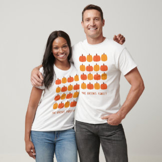 Cute Pumpkins Personalized Family Harvest Season T-Shirt