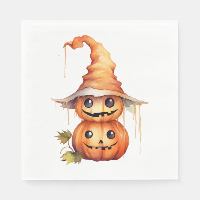Cute Pumpkins Sticker Napkins (Front)
