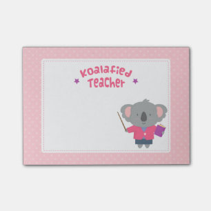 Cute Pun Humorous Koala Bear Teacher Post-it Notes