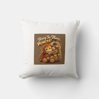Cute Punch Monkey Throw Pillow