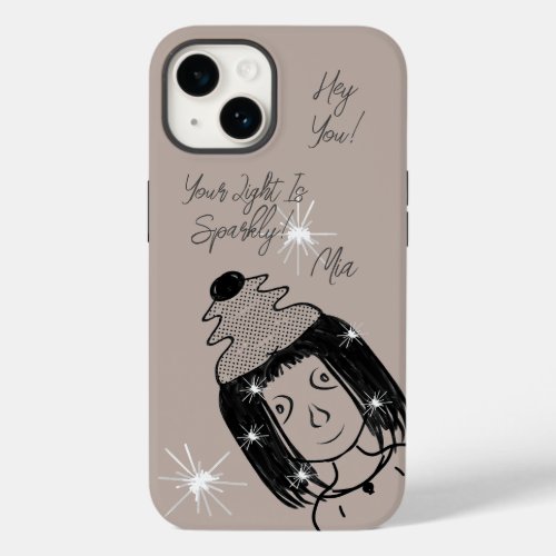 Cute Punk Cartoon Girl Sparkly Light Teen Kids Case_Mate iPhone 14 Case