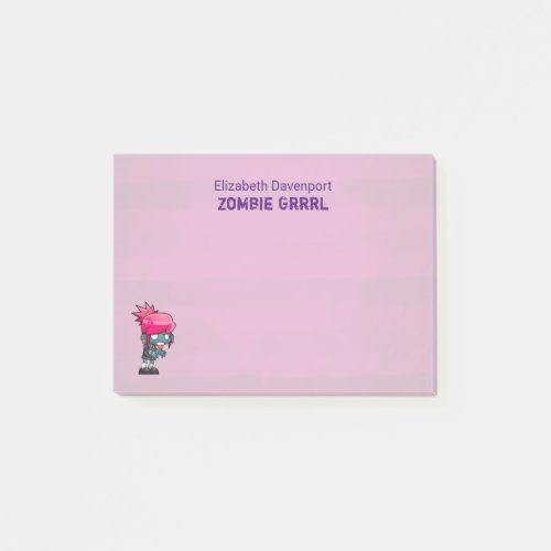 Cute Punk Rock Zombie Grrrl Post_it Notes