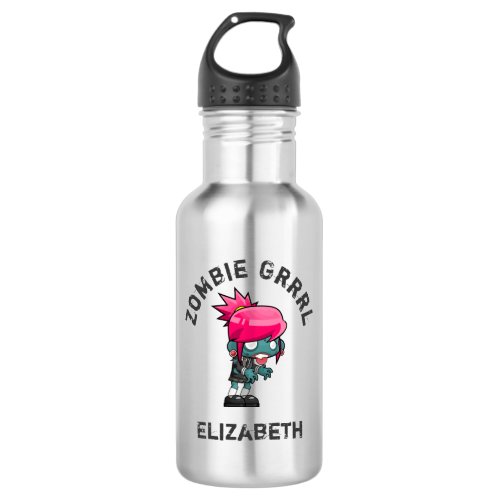 Cute Punk Rock Zombie Grrrl Water Bottle