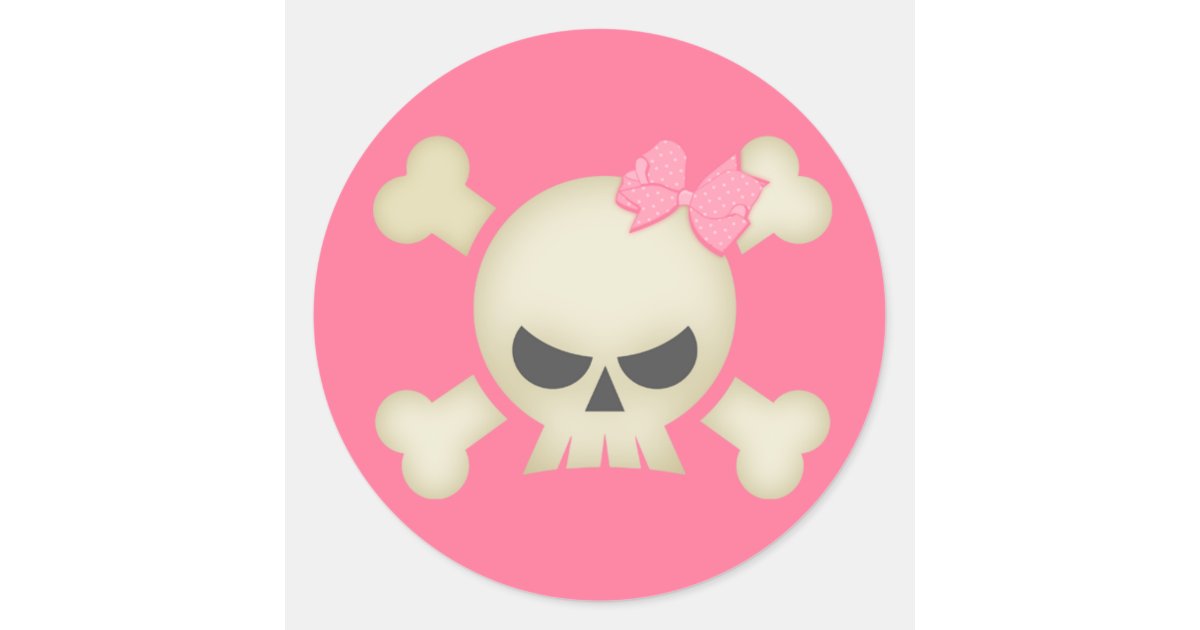 COOL Girl Skull Lips Bow  Pink VINYL Decal Punk Grunge Art Wall Sticker Car