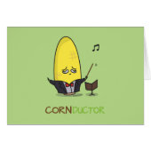 Cute Punny Cartoon Corn Conductor (Front Horizontal)