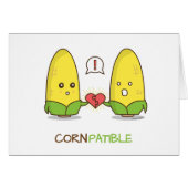Cute Punny Compatible Corn Couple Gift Card (Front Horizontal)