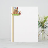Cute Pup Flowers Letterhead (Standing Front)