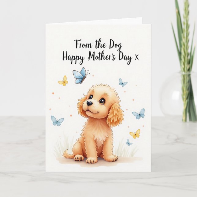 Cute Pup Mothers Day Card (Front)