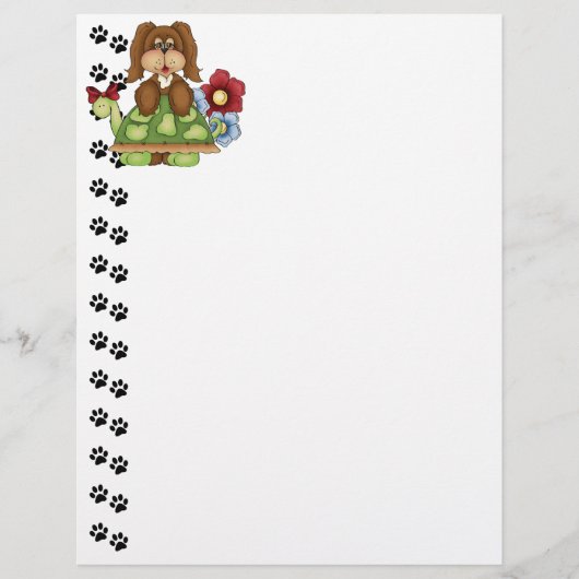 Cute Pup Turtle Letterhead (Front)