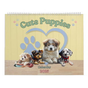 Cute Puppies 2025 Calendar