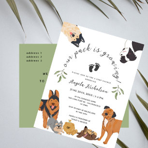 Cute Puppies Baby Shower Invitation Postcard