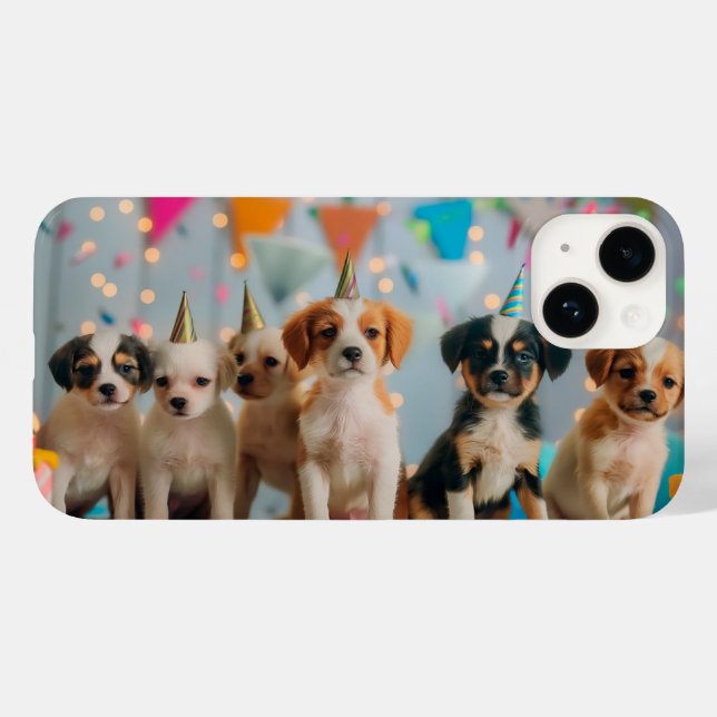Cute Puppies Birthday Party Celebration Design Case-Mate iPhone Case (Back (Horizontal))