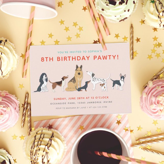 Cute Puppies Children's Dog Birthday Party Invitation (Creator Uploaded)