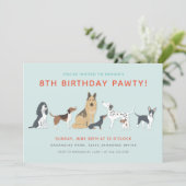 Cute Puppies Children's Dog Birthday Party Invitation (Standing Front)