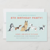 Cute Puppies Children's Dog Birthday Party Invitation (Front)