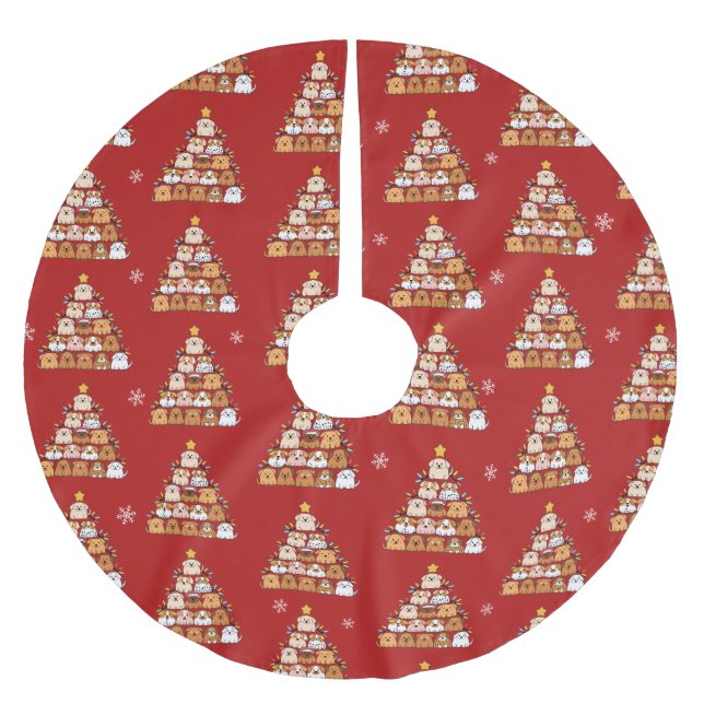 cute puppies Christmas tree dog lover Brushed Polyester Tree Skirt (Front)