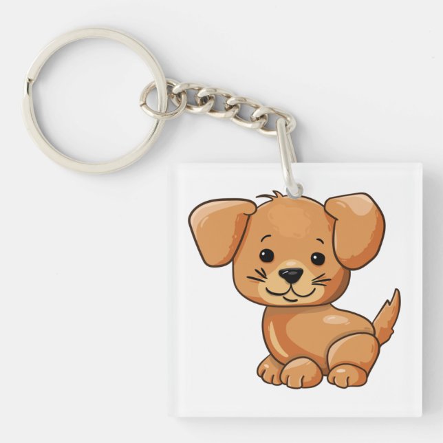 Cute Puppies Cute Funny and Smart dog Keychain (Front)