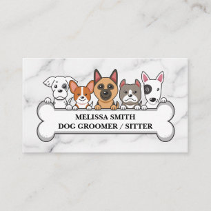 Cute Puppies Dog Bone Animal Services Business Card