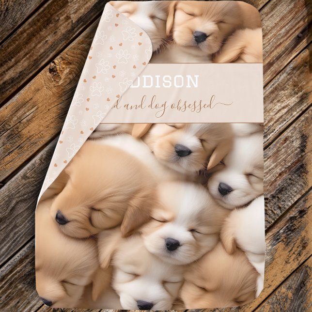 Cute Puppies Dog Lover Name Baby Blanket (Cute Puppies Dog Lover Name Baby Blanket)