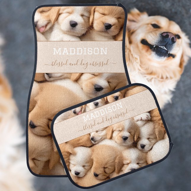 Cute Puppies Dog Lover Name Car Floor Mat Set (Cute Puppies Dog Lover Name Car Floor Mat Set)