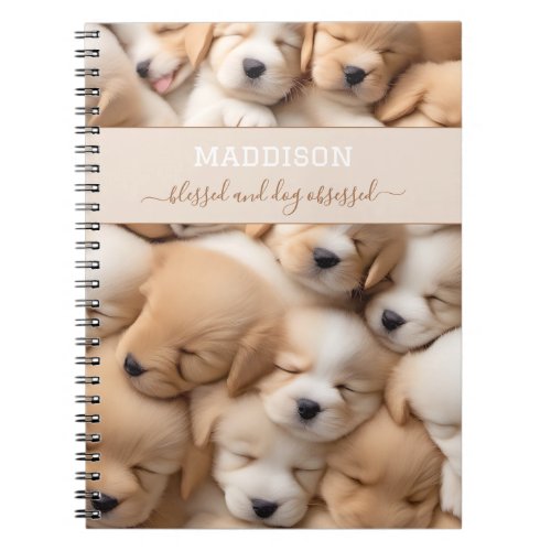 Cute Puppies Dog Lover Name Notebook