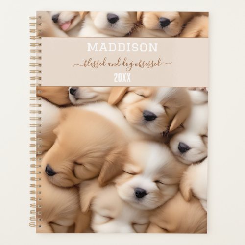 Cute Puppies Dog Lover Name Planner