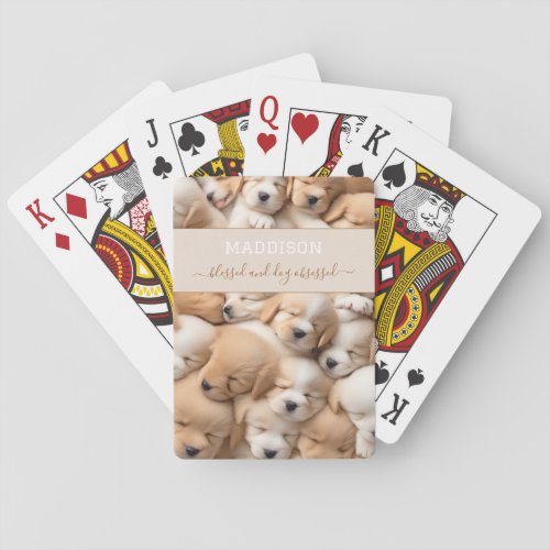 Cute Puppies Dog Lover Name Playing Cards
