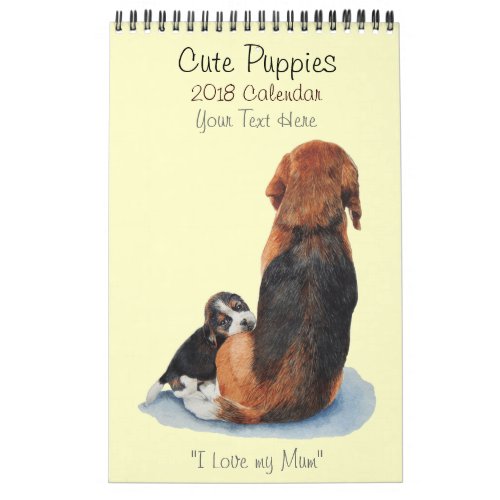 cute puppies dog portrait art paintings 2019 calendar