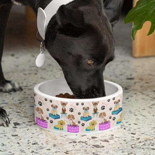 Cute Puppies  Dogs Pattern Dog Bowl