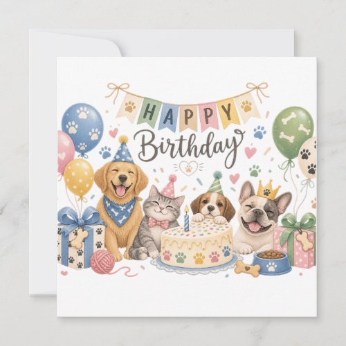 Cute Puppies Happy Birthday Festive Paper Plates