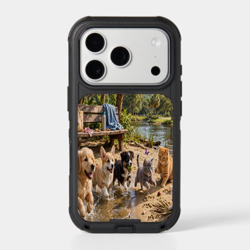 Cute Puppies & Kittens Riverside Adventure Otterb iPhone 17 Pro Case
