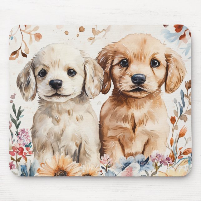 Cute Puppies Mouse Pad (Front)