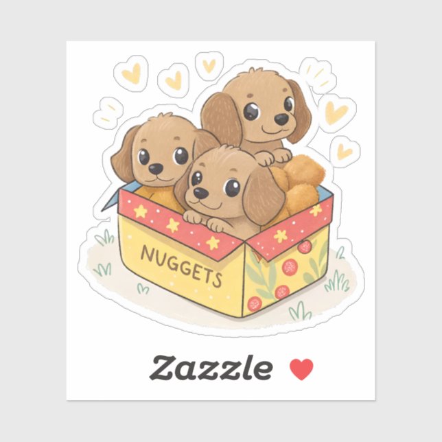 Cute puppies nuggets sticker (Sheet)