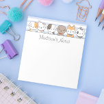 Cute Puppies Personalized Notepad<br><div class="desc">Easily personalize this notepad with your custom name and title. The design features a bunch of cute hand-drawn cartoon dogs.</div>