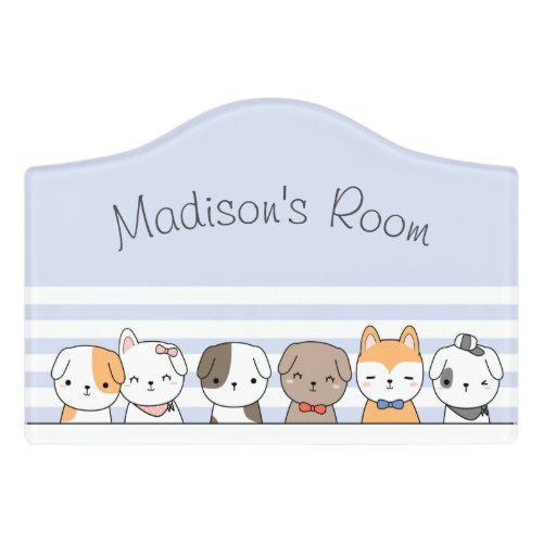Cute Puppies Personalized Notepad Door Sign
