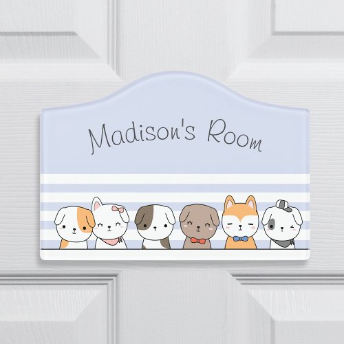 Cute Puppies Personalized Notepad Door Sign