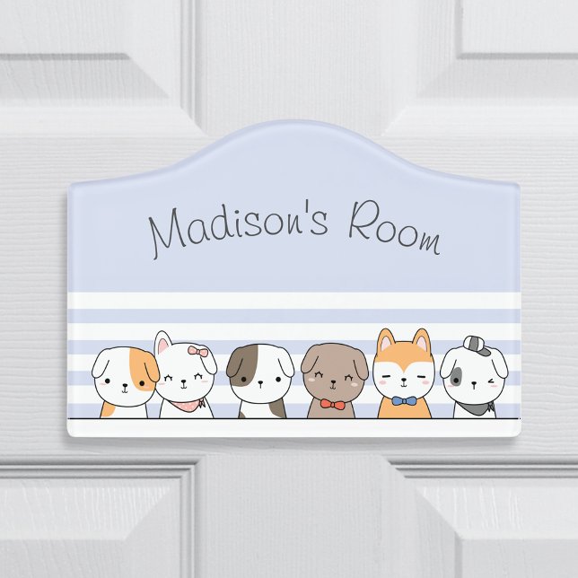 Cute Puppies Personalized Notepad Door Sign (Creator Uploaded)