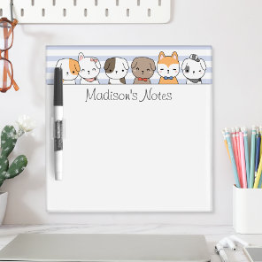 Cute Puppies Personalized Notepad Dry Erase Board