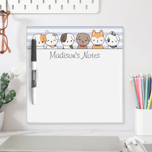 Cute Puppies Personalized Notepad Dry Erase Board (Creator Uploaded)