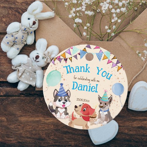 Cute puppies puppy party thank you favor tags