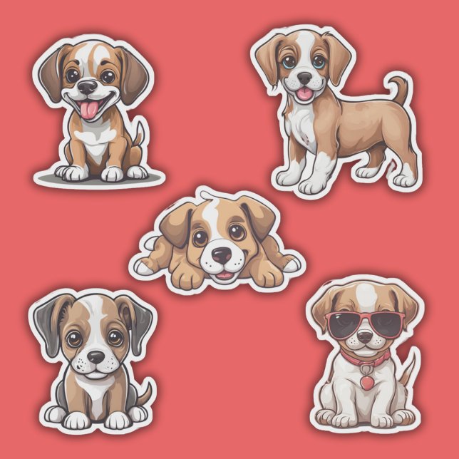 Cute Puppies Set Waterproof Sticker (Creator Uploaded)