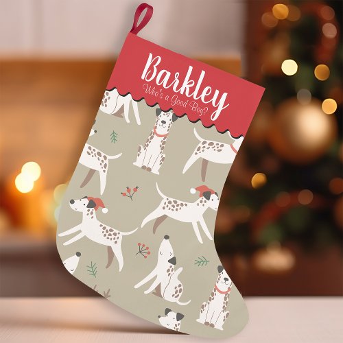 Cute Puppies Wearing Santa Hat Dog Small Christmas Stocking