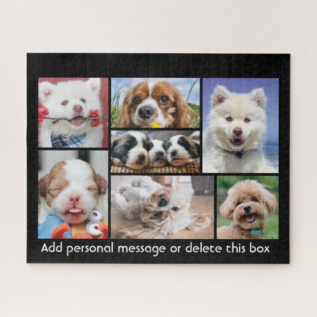 Cute puppies with custom message jigsaw puzzle (Horizontal)