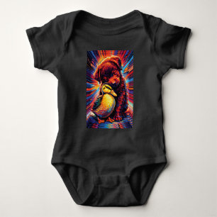 Cute Puppy and Duckling Hug Pop Art Baby Bodysuit