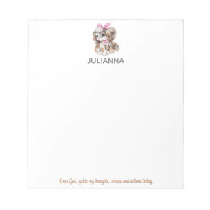 Cute Puppy and Prayer Personalized Notepad