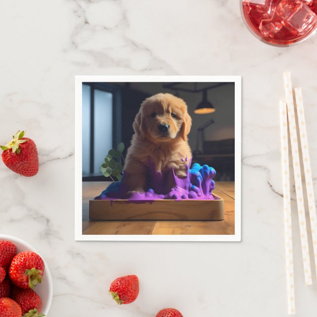 Cute Puppy Art Napkins (Insitu)