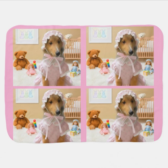 Cute Puppy Baby Blanket (Horizontal)
