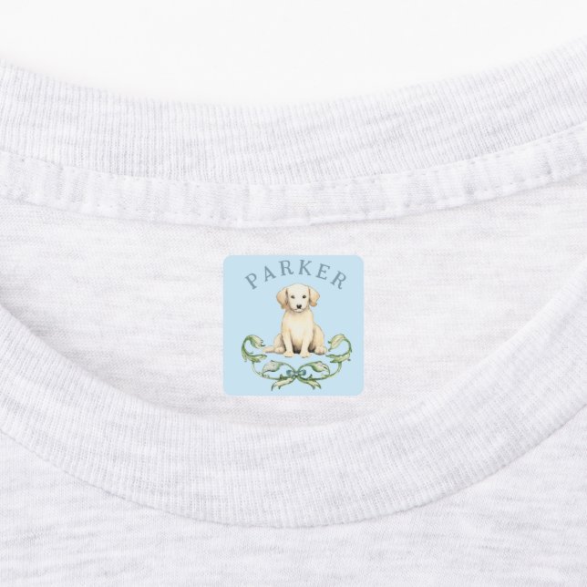 Cute Puppy Baby Boy Labels (Affixed)