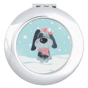 Cute puppy, baby compact mirror