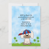 Cute Puppy Baby Shower Invitation for Boys (Back)
